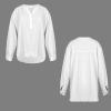 Custom Personalized Women's Button V Neck Long Sleeve Blouses