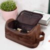 Red Brown PU Toiletry Bag (Front Custom)(Made In USA)