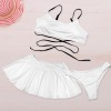 Custom Individualized Women's Lace Up 3 Piece Bikini Sets