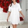 Custom Personalized Short Sleeve Button Front Shirt Dress