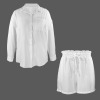 Custom Individualized Long Sleeve Button Down Shirt & Drawstring Pocket Shorts Set