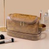 Yellow Brown PU Toiletry Bag (Top Custom)（Made In USA）