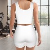 Custom Individualized Square Neck Tank Tops High Waist Shorts Sports Set