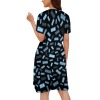 Round-Neck Drawstring Waist Pocket Dress
