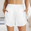 Custom Personalized Elastic High Waist Zipper Pocket Sports Shorts
