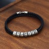 Braided rope bracelet with beads