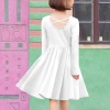 Custom Personalized Long Sleeve Cross Back Girls Dress