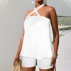 Custom Individualized Halter Neck Backless Top & Shorts Set