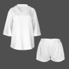 Custom Individualized V-Neck Long Sleeve Blouse & Pocket Shorts Set