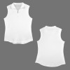 Custom Personalized Women's Lapel Zip Up Sleeveless Active Tops