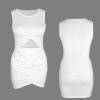 Custom Individualized Sleeveless Cut Out Wrap Ruched Bodycon Dress