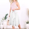 Custom Personalized High Waist Bowknot Front A-line Skirt