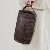 Dark Brown PU Toiletry Bag (Top Custom)(Made In USA)