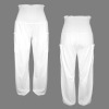 Custom Individualized Elastic High Waist Pockets Beam Feet Pants
