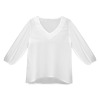 Women's Loose Chiffon V-Neck Puff Sleeve Blouse