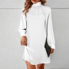 Custom Personalized Mock Neck Long Lantern Sleeve Mini Dress
