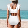 Women's Ruffle Sleeve High-Waisted Bikini Set
