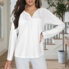 Custom Individualized V Neck Button Long Sleeve T-Shirt
