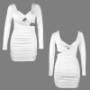 Custom Personalized Long Sleeve Backless Cut Out Bodycon Ruched Dress