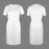 Custom Personalized Round Neck Short Sleeve Drawstring Waist Pocket Dress