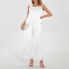 Custom Personalized Sleeveless Ruffle Hem Crop Top & Wide Leg Pants Set