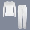 Custom Individualized Women's Round Neck Pocket Long Pajama Sets