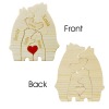 Wooden Bear Family Puzzle with 5 Names (Made In USA)