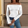Custom Personalized Off Shoulder Double Lined Long Sleeve T Shirts