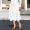 Custom Individualized High Waist Button A-Line Pleated Pockets Skirts