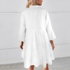 Custom Personalized Flared Sleeve Button Tiered Shirt Dress