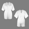 Custom Individualized V-Neck Batwing Sleeve Lace Up Short Romper