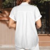 Custom Personalized Women's Short Sleeve Button Pocket Blouse Tops