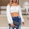 Custom Personalized Off Shoulder Long Sleeve Cross Tie Back Crop Blouse