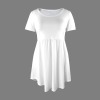 Custom Personalized Short Sleeve Pocket Elastic Waist Causal Dress