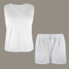 Custom Personalized Women's Sleeveless V-Neck Pocket Pajama Sets