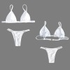Custom Personalized V Neck Triangle Bikini Top & Low Rise String Thong Set