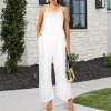 Custom Personalized Round Neck Pleated Cami Jumpsuit