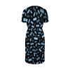Round-Neck Drawstring Waist Pocket Dress