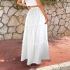 Custom Individualized Tie Front High Waist Frill Hem Maxi Skirt