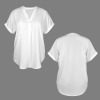 Custom Personalized Split V-Neck Short Sleeve Blouses Tops