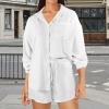 Custom Individualized Long Sleeve Button Down Shirt & Drawstring Pocket Shorts Set
