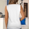 Custom Individualized Women's Sleeveless Button V Neck Tank Tops
