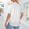 Custom Personalized Split V-Neck Short Sleeve Blouses Tops