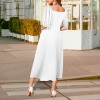 Custom Personalized Short Sleeve Square Neck Split Dress