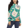 Women's All Over Print Mock Neck Sweater (H43)