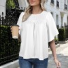 Custom Personalized Women's Bell Sleeve O Neck Babydoll Blouse