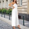 Custom Specialized Women's Straps One Shoulder Pocket Wide Leg Jumpsuit