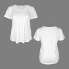 Custom Personalized Round Neck Pleated Short Sleeve T-Shirt