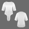 Custom Individualized V-Neck Knotted Hem Blouse Tops