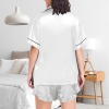 Custom Personalized Women's Lapel Ruffle Hem Short Pocket Pajama Sets